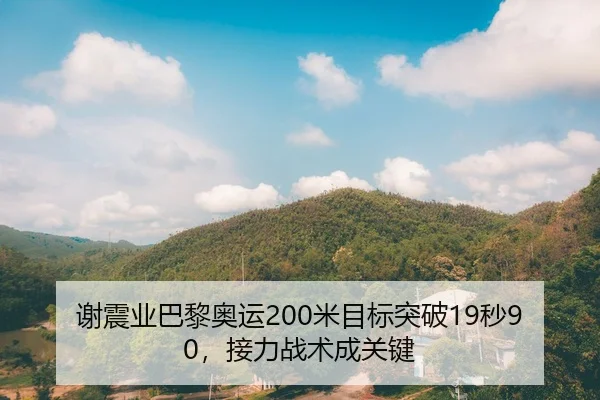 谢震业巴黎奥运200米目标突破19秒90，接力战术成关键